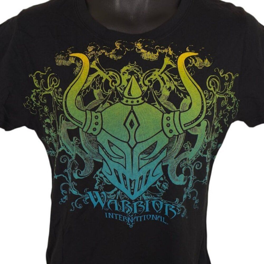 Warriors International T Shirt Womens Juniors Size XL Black MMA Fighter